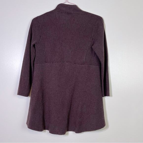 Eileen Fisher Silk/Cashmere Rib Flutter Front Cardigan Sweater Size Small EUC - Picture 5 of 6